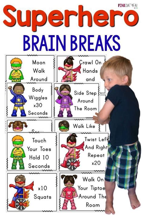 Superhero Brain Breaks - Pink Oatmeal Shop | Superhero preschool, Superhero classroom, Superhero ...