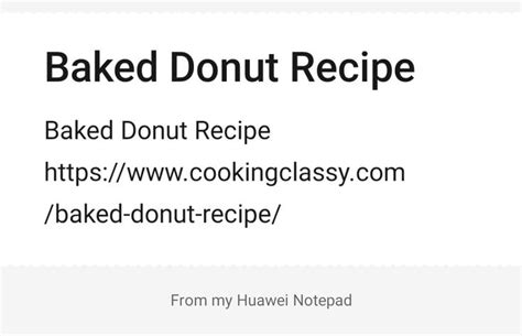 the recipe for baked donut recipe is displayed