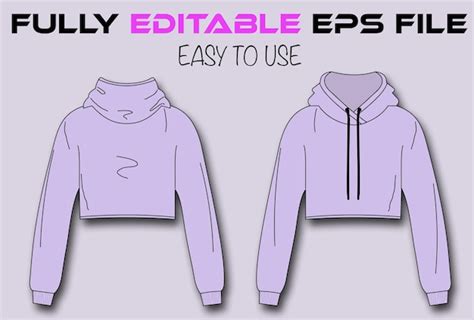 Premium Vector | Female Cropped hoodie mockup