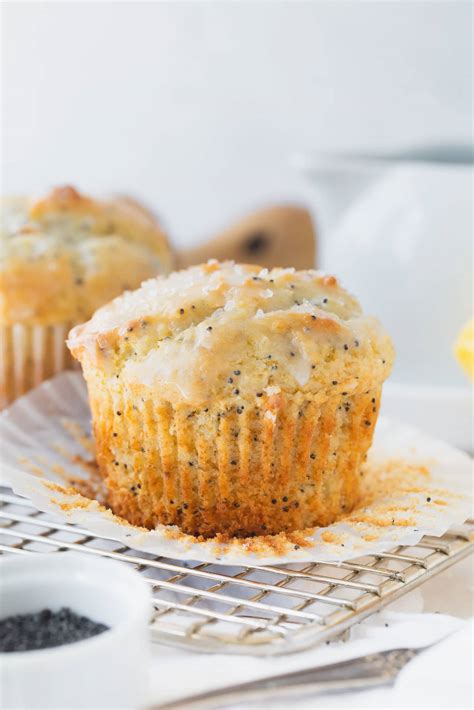 Glazed Lemon Poppy Seed Muffins Recipe - Oh Sweet Basil