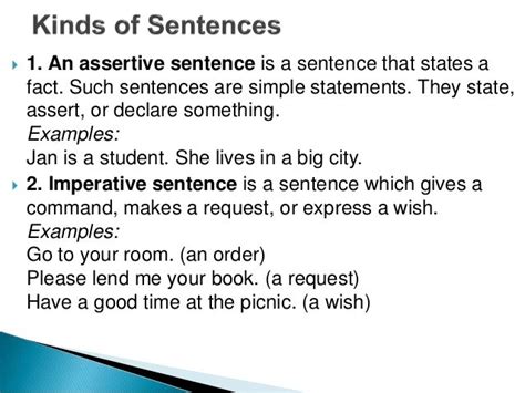 B.tech iv u-1.3 assertive, imperative, exclamatory sentences