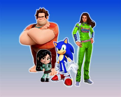 Sonic, Wreck it Ralph,Vanellope and Danica Patrick by 9029561 on DeviantArt