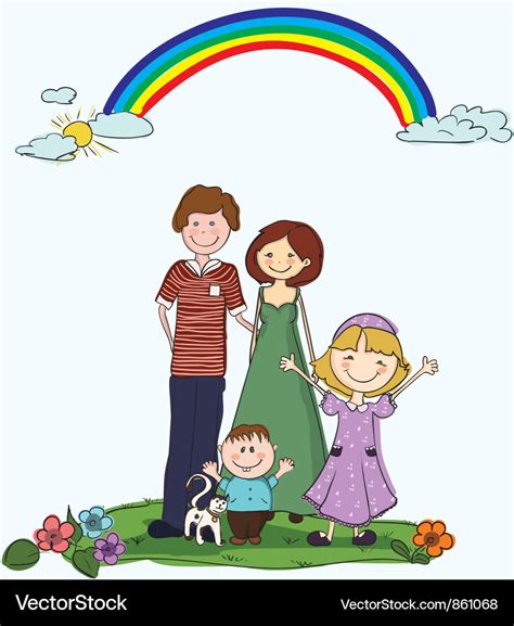 Cartoon family background Royalty Free Vector Image