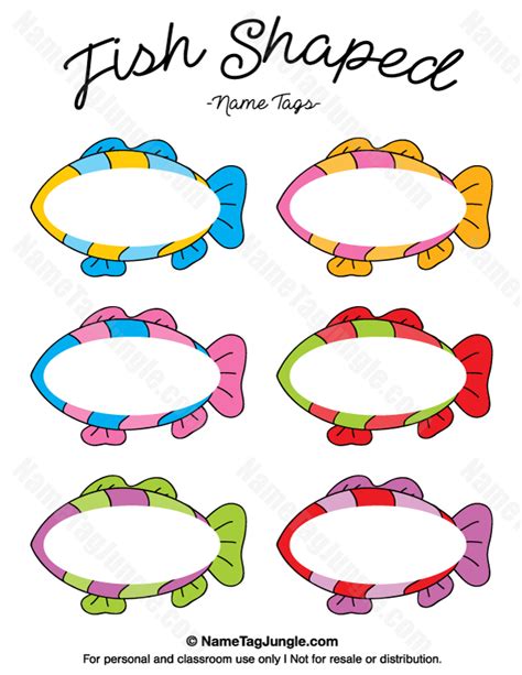 Printable Fish Shaped Name Tags