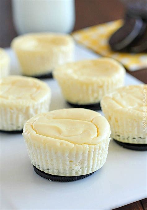 Lighter Mini Cheesecakes with Oreo Crust - Yummy Healthy Easy