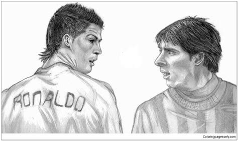 Messi Vs Ronaldo Coloring Pages Lionel Messi Drawing - vrogue.co