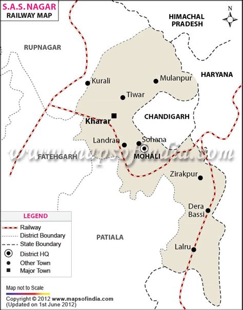 SAS Nagar Railway Map