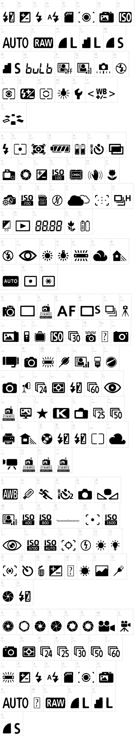 Digital Camera Symbols Font | dafont.com