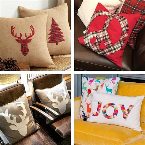 Inspiration to make no-sew, DIY, holiday pillow covers with appliqués ...