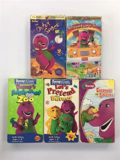 LOT OF 5 Barney VHS Tapes Lyons Vtg 1990s Barney the Dinosaur Barney ...