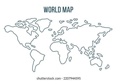 World Map Vector Contour World Map Stock Vector (Royalty Free ...