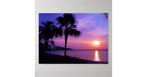 Palm Trees and Ocean Waves Poster | Zazzle