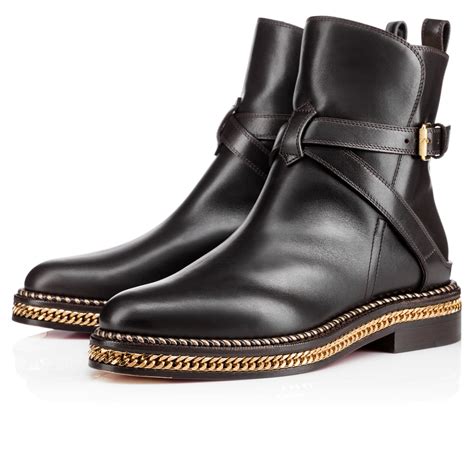 Christian Louboutin Chelsea Chain Boot Flat Testa Di Moro Leather ...