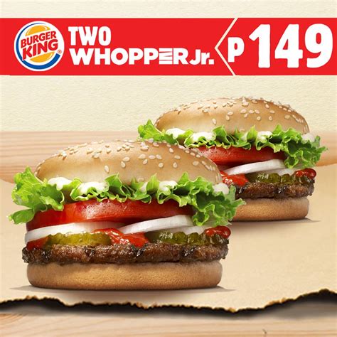 2 Burger King Whopper Jr. for Php149! | Manila On Sale