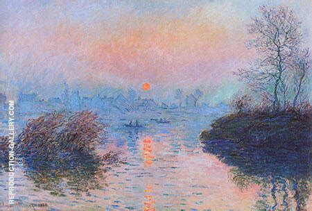 Sunset at Lavacourt 1880 by Claude Monet | Oil Painting Reproduction