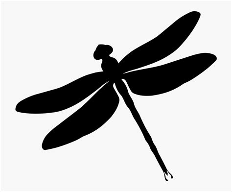 Dragonfly Clipart - Simple Dragonfly Clipart Black And White, HD Png Download - kindpng