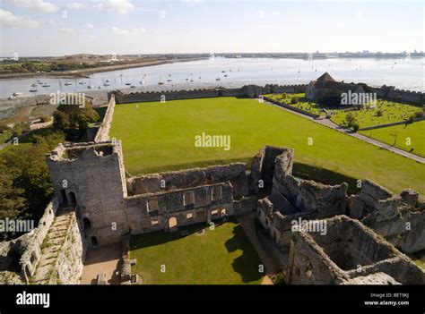 Ruins of Portchester castle built within the grounds of a Roman fort ...