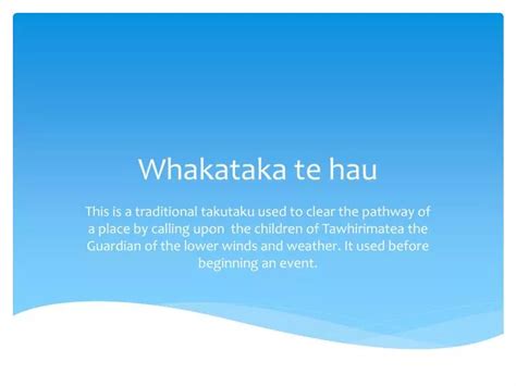 PPT - Whakataka te hau PowerPoint Presentation - ID:5687152