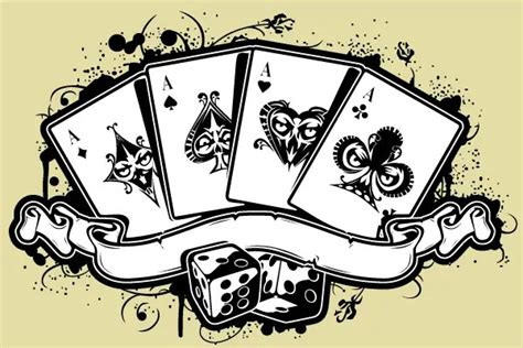 Vector Set of Aces Playing Cards