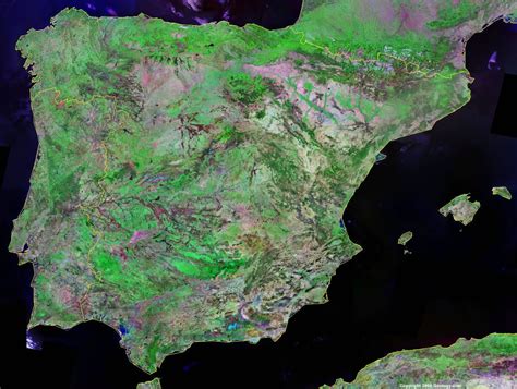 Spain Map and Satellite Image