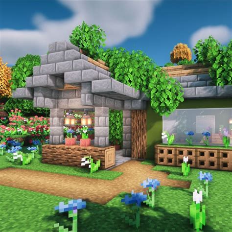 minecraft flower shop tutorial, minecraft flower shop build, minecraft flower shop ideas ...