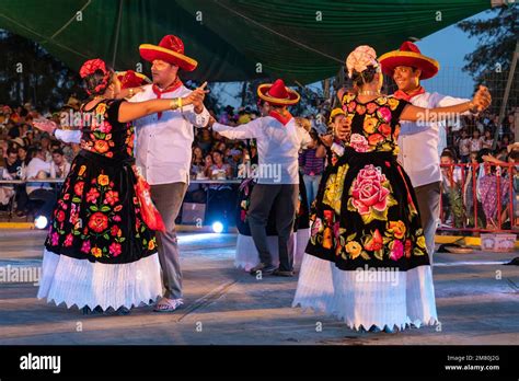 Dancers from Juchitan de Zaragoza perform a traditional dance at the Guelaguetza in San Antonino ...