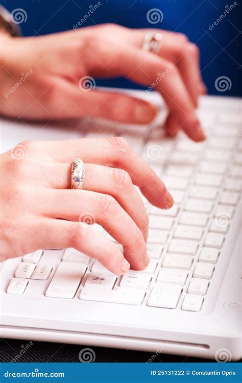 Hands typing on laptop stock photo. Image of writing - 25131222