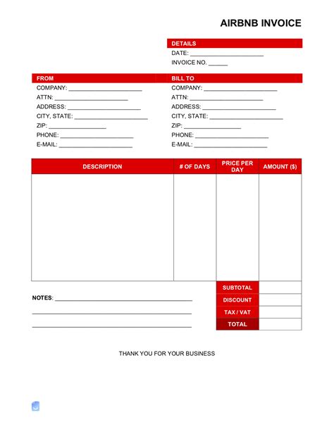 Airbnb Invoice Template | Invoice Maker