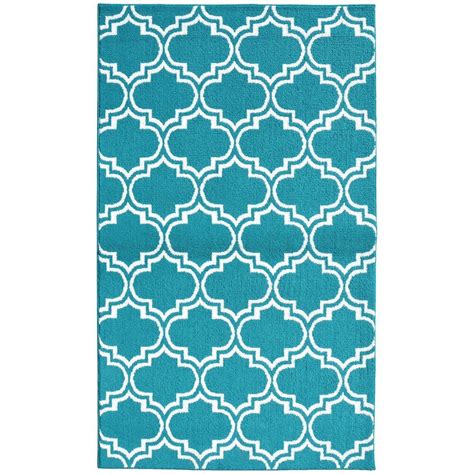Garland Rug Silhouette Teal/White 5 ft. x 7 ft. Area Rug-LL060A060084A6 ...