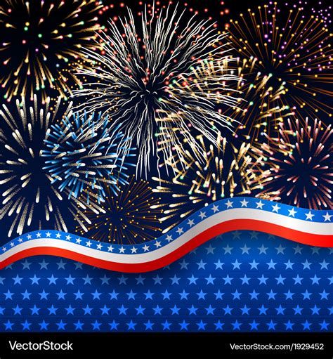 Patriotic background with fireworks Royalty Free Vector