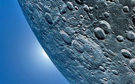 Download wallpaper 3840x2400 moon, surface, craters, planet, blue 4k ultra hd 16:10 hd background