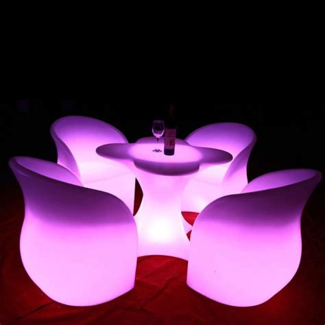 RGB 16 Colors Garden Patio Sets led furniture led chairs led light ...