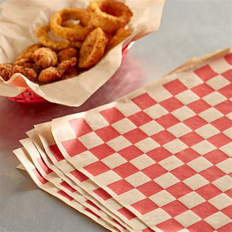 Choice 12" x 12" Kraft Red Check Deli Sandwich Wrap Paper - 1000/Pack