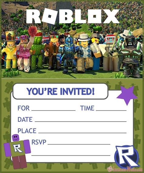 Roblox Birthday Party Invitations - Invitation World | Boys birthday ...