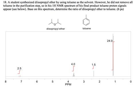 Solved 18. A student synthesized diisopropyl ether by using | Chegg.com