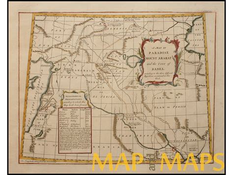 Paradise Mount Ararat and the City of Babel. Bowen 1750 | Mapandmaps