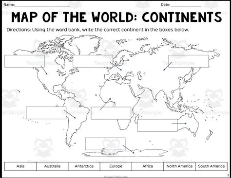 Map of the World Labeling Packet by Teach Simple