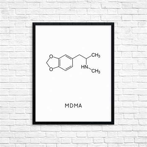 Instant Download MDMA Molecule Printable Ecstacy Drugs Chemistry Wall ...