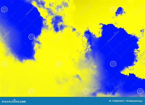 Abstract Paint Splash Background. Yellow Lemon Color and Ultramarine Blue Colors. Ultra Modern ...