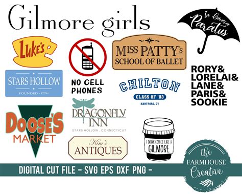 Gilmore Girls SVG Logo Pack Stars Hollow Lukes Diner | Etsy