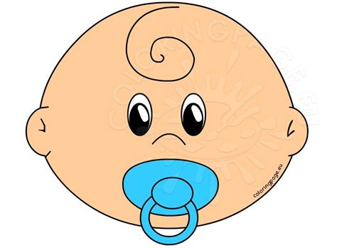 Cute Baby boy face illustration – Coloring Page