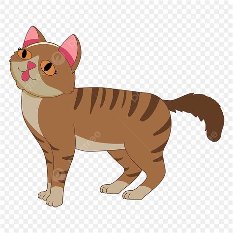 Desenhos Animados Desenhados à Mão E Clipart De Gato Marrom PNG , A ...