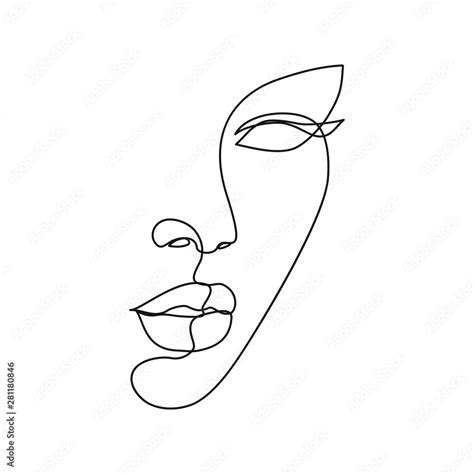 line Art Drawings Woman Face