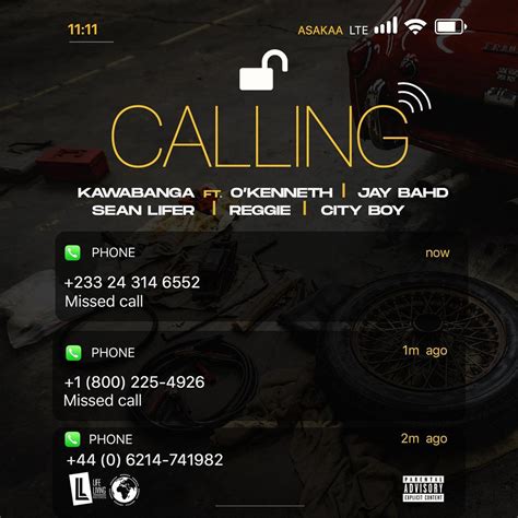 Kawabanga - Calling Lyrics (Ft. O'kenneth, Jay Bahd, Sean Lifer) | AfrikaLyrics