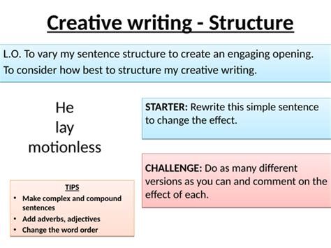 Using Structure in Creative Writing | Teaching Resources