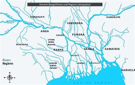 Ancient Bengal Rivers and Regions (Janapadas)