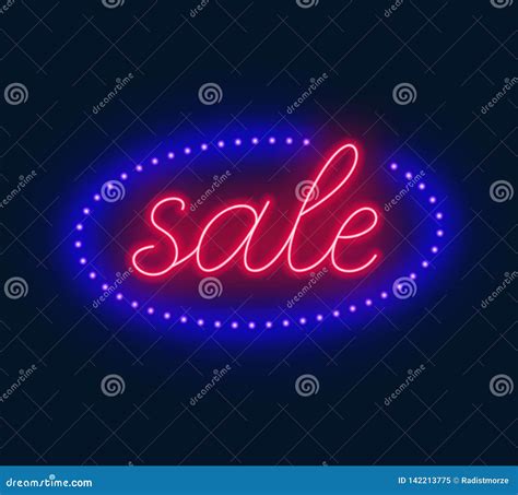 Sale Neon Sign. Advertising Board on Dark Background. Stock Vector - Illustration of holiday ...