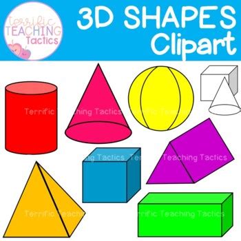 3D Shapes Clip Art (Geometry/Solids) by Terrific Teaching Tactics