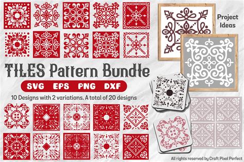 Tile Patterns Bundle, Coaster Patterns Svg, Coaster Svg (271202) | SVGs | Design Bundles