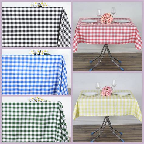 70" x 70" Checkered GINGHAM TABLECLOTH Polyester Linens Wedding PARTY Dinner #LeilaniWholesale ...